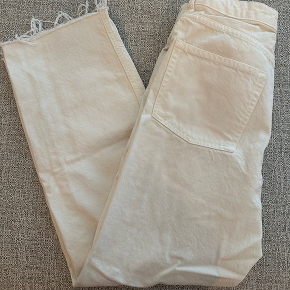 Zara White Jeans Raw Hem - Picture 3 of 3